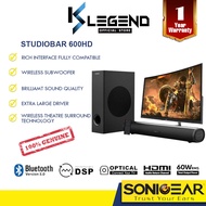 SONICGEAR STUDIOBAR 600HD WITH DSP TECHNOLOGY ( AUX / OPTICAL FIBER / HDMI [ARC] / BLUETOOTH ) - 1 Y