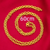 Gold 916 Original Rantai Leher Emas Bangkok Original Lelong Kalung Necklace Women Chain for Men