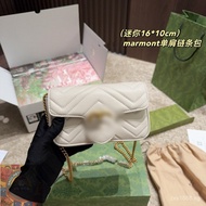 Real Shot A7o Premium Store—G Home Super Mini marmont Montaigne Bag Chain Bag Leather Bag Women's Ba