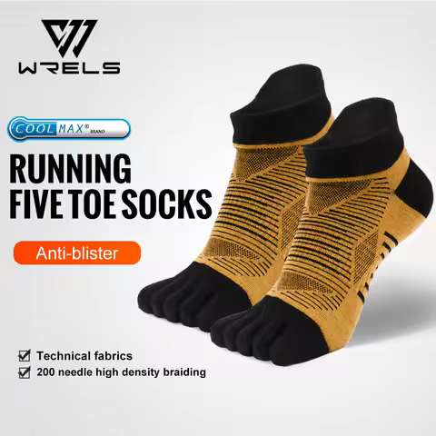 WRELS COOLMAX Five Finger Socks High Performance Athletic Toe Socks 1/3Pair Moisture Wicking Breatha