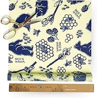 Bee's Wrap Reusable Beeswax Food Wraps Made in the USA, Eco Friendly Beeswax Food Wrap, Sustainable Food Storage Container, Organic Cotton Food Wrap, XXL Cut To Size Wax Paper Roll, Bees &amp; Bears