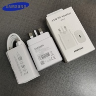 {KOLT Digital} Samsung 45วัตต์อะแดปเตอร์ชาร์จ UK Plug Charger ประเภท C สำหรับ Samsung S22 S21 S20หมายเหตุ10 20 Ultra A71 A72 A82 A91