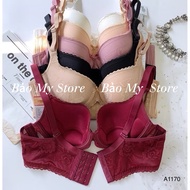 1170 - Lovely Lace Bra Thin Double Foam Big Back Panel 4 Clasps Size (34/B75- 40/B90)