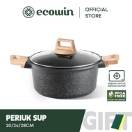 Ecowin Cookware Stone Non Stick Pan Casserole Soup Pot PFOA & PTFE Free Suitable For All Stoves