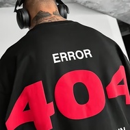 TEMU เสื้อยืดแฟชั่นชายลาย 404 Error Code สไตล์เรียบง่าย ใส่ได้ทุกโอกาส