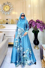 Kamela Set Hijab Arsyakayla | Gamis Premium Armani Silk | Gamis Set Jilbab Segi Empat