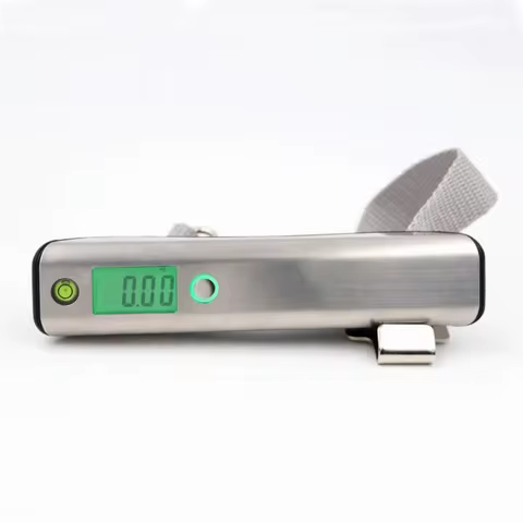 Backlight LCD Display Digital Luggage Scale Stainless Steel Cover Tare Function Travel Baggage Weigh