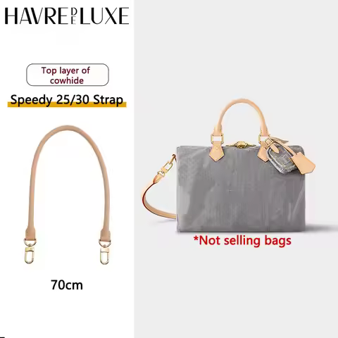 Cowhide leather shoulder strap for lv speedy30 soft replacement bag strap bag insert modification ac