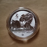 koin perak BVI Last Walking Liberty 2022 - 1 oz silver coin 