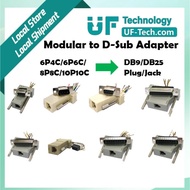 UFTECH Modular 6P4C/6P6C/8P8C/10P10C RJ11/12/45/48/50 to D-Sub 9/25 Pin Male Plug/Female Jack Adapto
