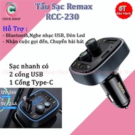 Remax Rccc230 Car Charger With Built-In Bluetooth 5.0 LED Light 2 USB &amp; Type C 4.8A Port