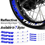 For Yamaha Tenere 660 700 1200 XTZ 700Z XT1200Z Super T Motorcycle Wheel Sticker Motocross Reflective Rim Hub Decal Accessories