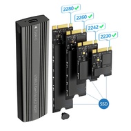 อะแดปเตอร์ตู้ดิสก์แบบทึบสองโปรโตคอลอลูมิเนียม M.2 5Gbps USB3.2ประเภท C สำหรับดิสก์หลายแผ่นสำหรับ2230