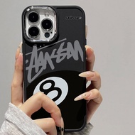 Case for iPhone 8 7 8plus 6plus 14 15 X XR XS MAX 12Promax 12 13Promax 15Promax 11 14Promax 13 8 Ball Pattern Metal Photo Frame Shockproof Protective Soft Case