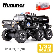 LEO 1:32 Hummer Police Car Metal Diecast Alloy Toy Car Model Trucks For Kids Toys Vehicles Hobbies C