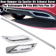 3pcs/Set Rear Bumper Diffuser Lip Spoiler Exhaust Strip Cover Trim For VW MK6