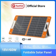 18V 60W | Flashfish 60W Foldable Solar Panel Kit for Power Station Portable Solar Charger Camping So