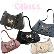 GLINTT.MY-ASYA MINI HANDBAG PU LEATHER, BAG TANGAN WANITA, RAMA RAMA. BUTTERFLY 3D.SELEMPANG 2025