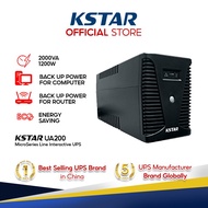 Kstar UPS 2000VA-1200W Uninterruptible Power Supply, Micro 2000 UA200, 8 Outlet, AVR/Surge