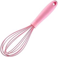 egg Whisks for Cooking Kitchen Baking Tool, Cream Milk Flour Stirrer, Egg Beater, Household Egg Mixer, 1pc Pink Silicone Manual Whisk. beater