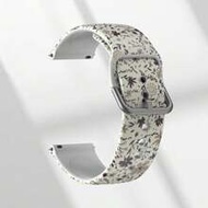 20/22mm Brown Flower Pattern Silicone Watch Band Compatible With Huawei, Samsung, Huami, Garmin And 