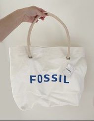 (全新) FOSSIL白色帆布綁繩肩背包 / 手提包