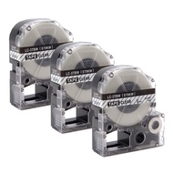 3Pack Compatible Epson or KingJim LK-3TBN LC-3TBN ST9KW Label Maker Tape, for LabelWorks LW-K200 LW-