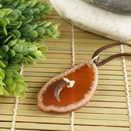 狼爪守護紅瑪瑙切片吊墜項鍊 男士飾品