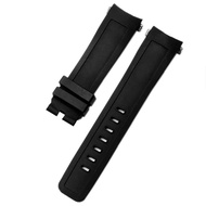 AEMALL Quick Release Fluoro Rubber Watch Band For IWC Aquatimer Series IW356802 IW376705 376710 Soft
