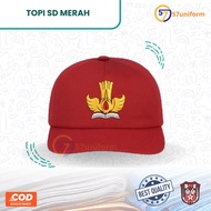 MERAH 57 RED ELEMENTARY SCHOOL HATS I ELEMENTARY SCHOOL HATS I RED AND WHITE UNIFORM HATS I SCHOOL H