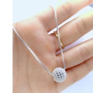 925 silver necklace mixed with sparkling stone bridge - jena sliver