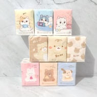Cute Cat and Bear Pocket Dry Tissue KKV Pocket Tissue Pocket Tissue Paper