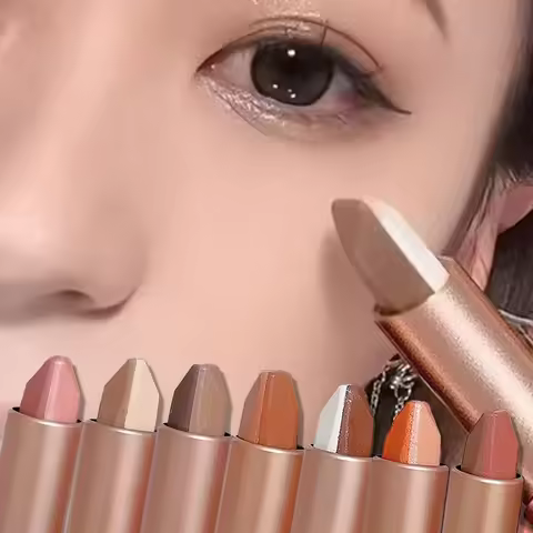 Gradient Double Color Glitter Eyeshadow Stick Pearly Lazy Highlighter Eyeshadow Pen Contouring Brigh
