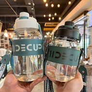1500ml Korean Style Fashion Large Capacity Glass Bottle With Straw Water Bottle Drinking Bottles Ins