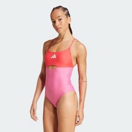 adidas - 游泳 附胸墊色塊設計 X 形背帶泳衣 女裝 泳裝 粉紅色