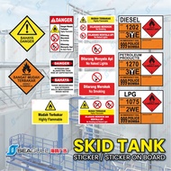 Skid Tank Sticker Mudah Terbakar Highly Flammable Petroleum Diesel Tank Sticker Bahaya Danger No Smo