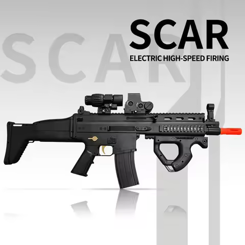 SCAR Electric Gel Ball Gun[7.4v High-Speed Continuous Shooting Upgraded Version]Automatic Continuous