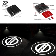 2pcs Lampu Led Proyektor Logo Nissan Untuk Pintu Mobil March Almera