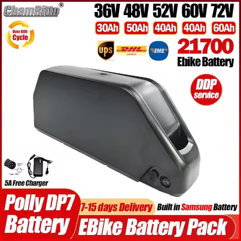 Polly 48V 60V 72V 30AH Ebike Battery Downtube 52V Electric Battery 100A BMS Cham Rider Original 2170