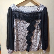 Girls' blouse with/ motif, girls' blouse, Preloved girls' blouse