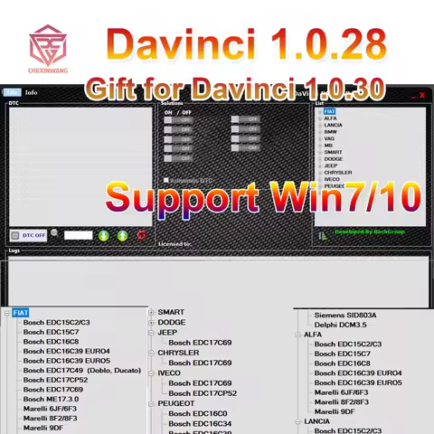 2026 Davinci 1.0.28 PRO Software Support Win 7/10/11 Davinci 1.0.30 Work on KESS/KTAG