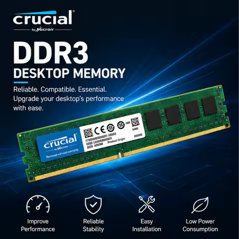 DDR3 Memory PC Crucial DDR3L Dektop Ram 1.5V 1.35V PC RAM 1333mhz 1600mhz 1866mhz 4GB 8GB GAME Memor