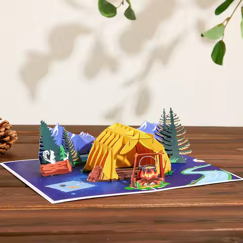 3D Tent Greeting Card, Pop-up Card , Paper Craft for Birthday, Wedding, Anniversary Gifting