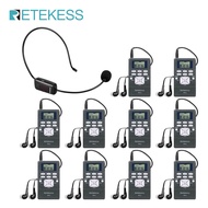 คู่มือนำเที่ยว PR13 Retekess ไมโครโฟนไร้สายระบบแปลวิทยุ FM สำหรับการตีความการฝึกอบรมการประชุม (1เครื่องส่งและ10เครื่องรับ)