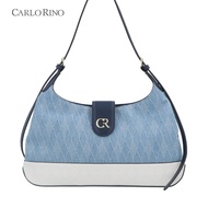 Carlo Rino Medium Blue Denim Shoulder Tote Bag