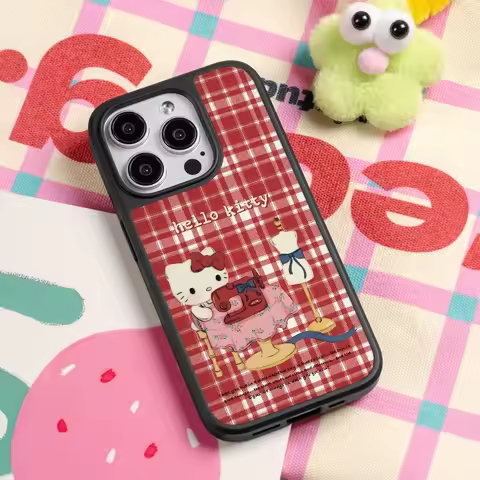 Ins on the Dining Table Hello Kitty Phone Case For iPhone 16 Pro Max 15 14 13 12 11 Xr Xs Max Mini 7