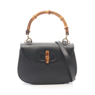 【二手】Gucci GUCCI 竹節雙肩包 000.406.0188 黑色皮革竹節雙肩包 女士二手 A