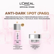 [BIG SIZE] Loreal Paris 2 Pcs Glycolic Bright Anti-Dark Spot Daily UV Fluid SPF 50+ 50ml  Sunscreen 