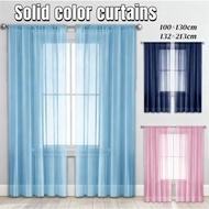 Solid Color Curtains Thin Window Screen Curtains Bedroom Living Room Sunshade Curtains Tirai Tingkap