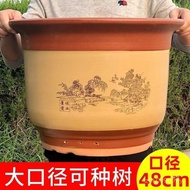 GEMG Ceramic Floor-standing Flowerpot Purple Clay Pot Tray#特大号花盆兰花盆粗送花盆陶瓷红陶